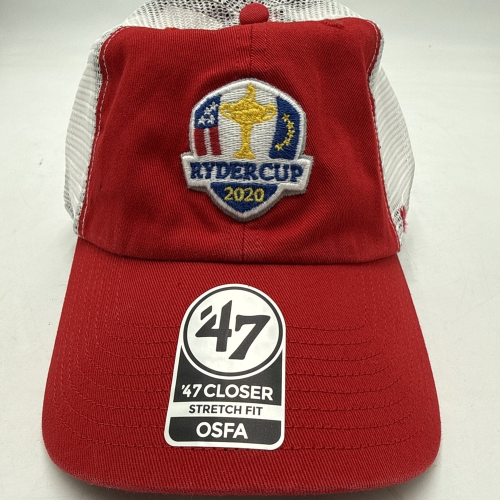 2020 RYDER CUP Whistling Straits Trucker Hat Red One Size '47 Closer Stretch